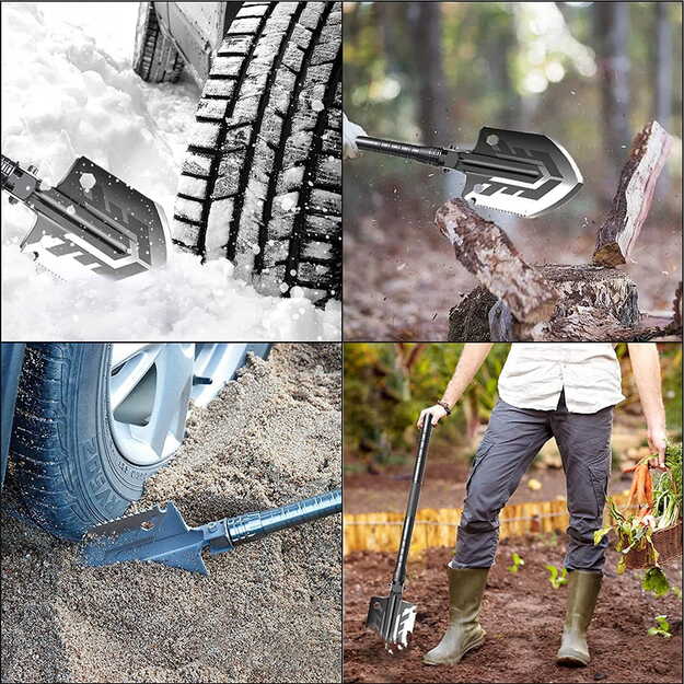 Saliekama daudzfunkcionāla lāpsta ar melnu korpusu SP-014