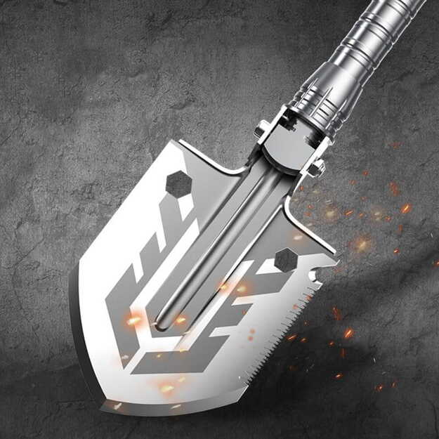 Saliekama daudzfunkcionāla lāpsta ar melnu korpusu SP-014