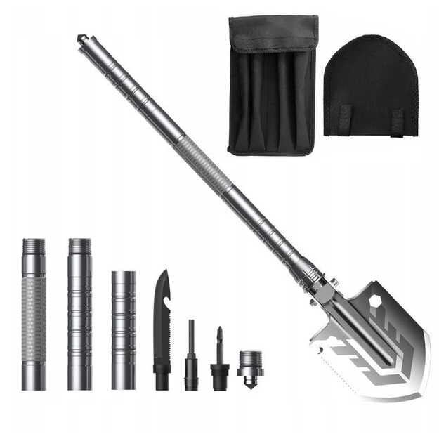 Saliekama daudzfunkcionāla lāpsta ar melnu korpusu SP-014