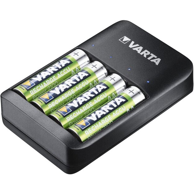 Varta USB Quatro 57652 akumulatoru lādētājs + 4gab AA 2100mAh uzlādējamās baterijas