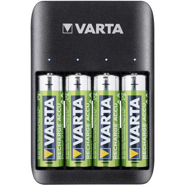 Varta USB Quatro 57652 akumulatoru lādētājs + 4gab AA 2100mAh uzlādējamās baterijas