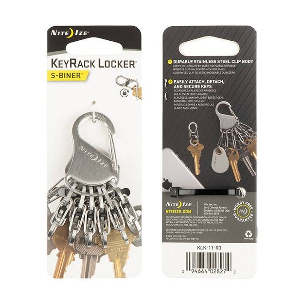 Nite Ize KeyRack Locker Tērauda atslēgu piekariņ&scaron; KLK-11-R3