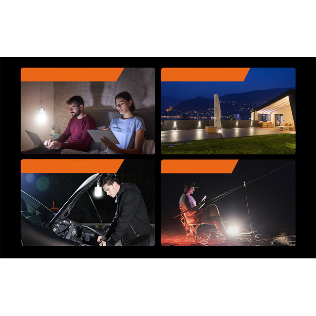 Superfire T26-S kempinga lampa ar saules paneli 500lm