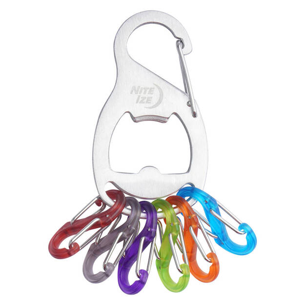 Nite Ize - KeyRack+ S-Biner - держатель для ключей из нержавеющей стали с открывалкой - KRB2-11-R6