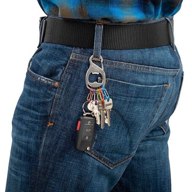 Nite Ize - KeyRack+ S-Biner - держатель для ключей из нержавеющей стали с открывалкой - KRB2-11-R6