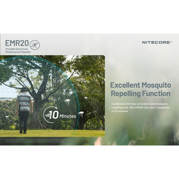 Nitecore EMR20 - moskītu atbaidītājs ar integrētu bateriju komplektu