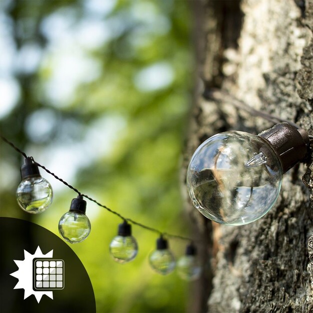 GLADI 2 30LED G40 10,6 m āra spuldžu virtene ar saules paneli