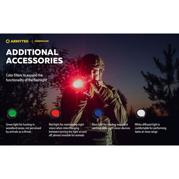 Armytek Dobermann 1000 lūmena 381 m medību komplekts