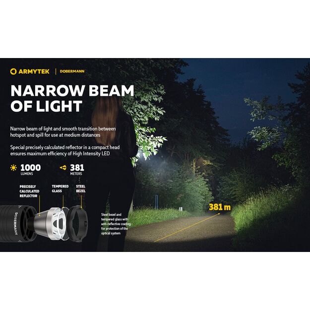 Armytek Dobermann 1000 lūmena 381 m medību komplekts