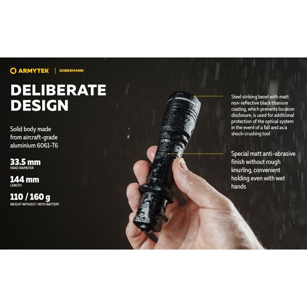Armytek Dobermann 1000 lūmena 381 m medību komplekts