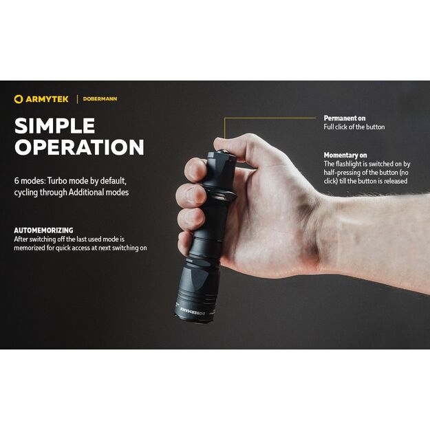 Armytek Dobermann 1000 lūmena 381 m medību komplekts