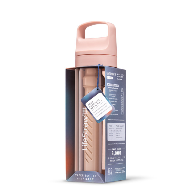 LifeStraw Go 2.2 travel bottle with filter 650 ml. Cherry Blossom Pink LGV422PKWW