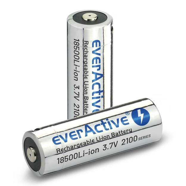everActive 18500 3.7V Li-ion 2100mAh USB-C akumulators ar aizsardzību