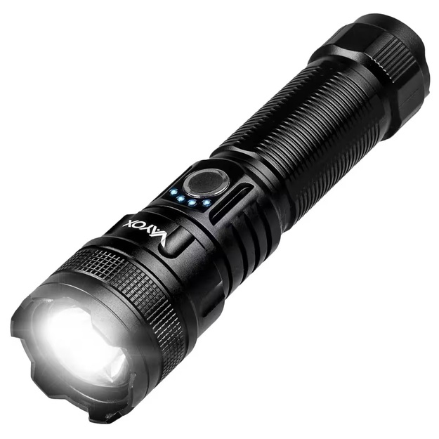 Vayox Перезаряжаемый тактический фонарь 600лм 10Вт LED с функцией powerbank VA0179