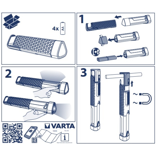 Darba lampa Varta WORK FLEX TELESCOPE LIGHT
