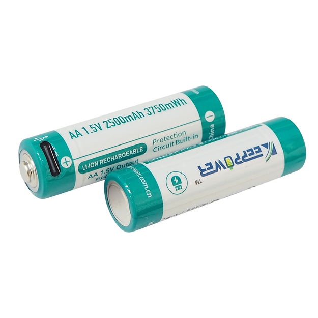 Keeppower AA 1.5V 2500mAh (3750mWh) Li-ion akumulators (uzlādējams, izmantojot USB-C) P1450TC