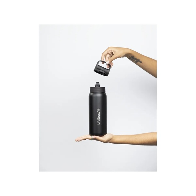 Lifestraw Go 2.0 steel travel bottle with filter 700 ml, black LGV42SBKWW