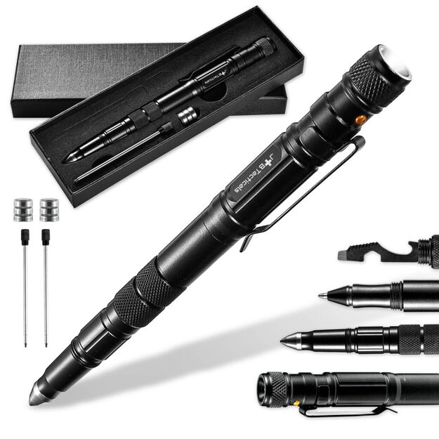 JB Tacticals 8-IN-1 Tactical Pen Black