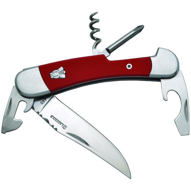 Laguiole multi-purpose knife, red G10 handle DUB216