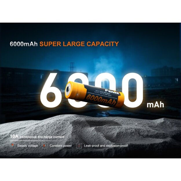 Fenix ARB-L21-6000B Li-ion USB rechargeable 21700 battery