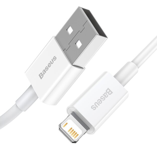 Baseus Superior sērijas kabelis no USB uz Lightning, 2,4A, 0,25 m (balts)