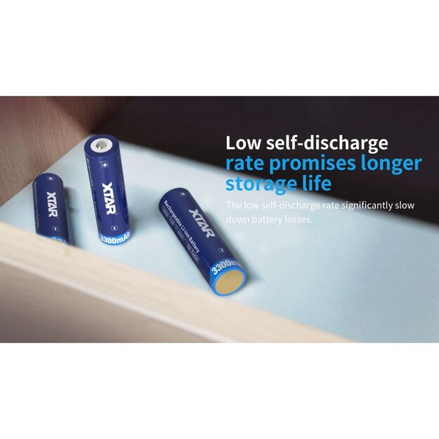 3300mah uzlādējams 18650 akumulators XTAR ar aizsardzību