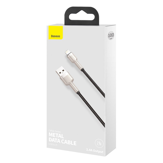 USB cable for Lightning Baseus Cafule, 2.4A, 1m (black)