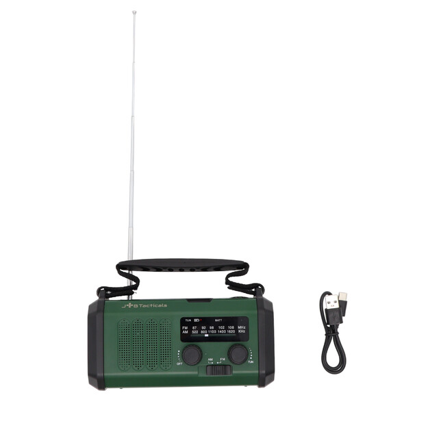 Avārijas radio ar Powerbank 20000mAh melns