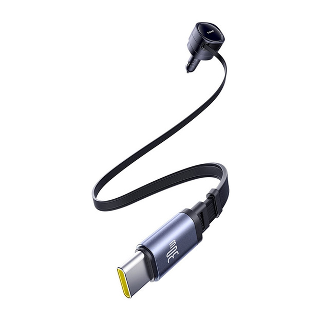 Baseus Enjoyment Max auto lādētājs ar USB-C+USB-C kabeļiem 60 W melns