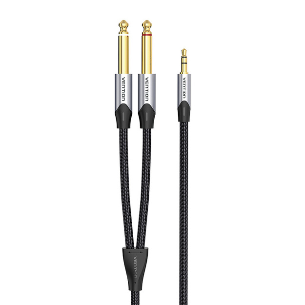 Audio kabelis mini jack 3.5mm uz 2x jack 6.35mm male Vention BARHK 8m