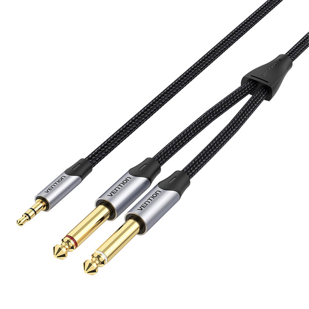 Audio kabelis mini jack 3.5mm uz 2x jack 6.35mm male Vention BARHK 8m
