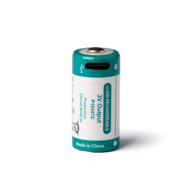 Keeppower RCR123A &ndash; 3 V &ndash; 1000 mAh litija jonu akumulators (uzlādējams caur USB-C) P1634TC