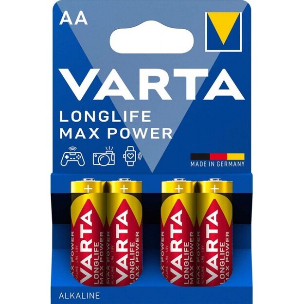 Varta Longlife Max Power AA baterijas, 4 gab.
