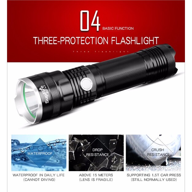 Supfire X17, USB, 1100lm flashlight 
