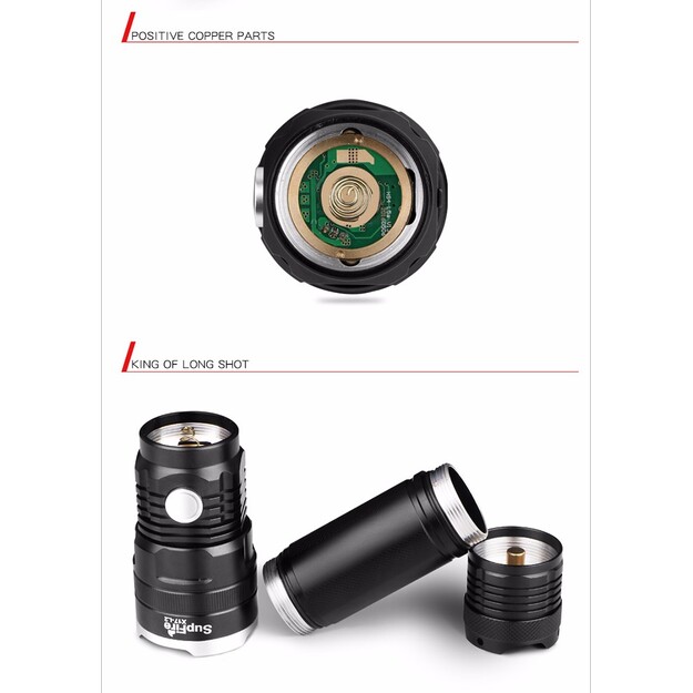 Supfire X17, USB, 1100lm flashlight 