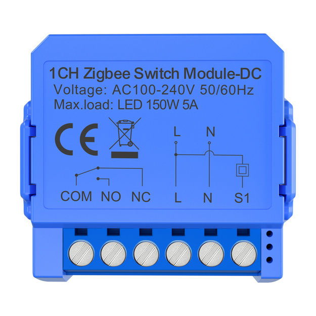 1-channel ZigBee switch module with voltage-free contact Avatto ZWSM16-DC32V-1