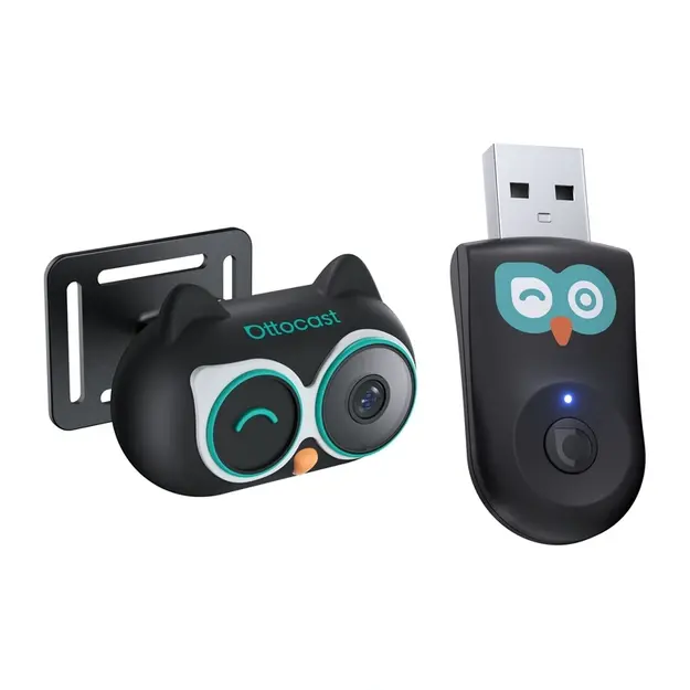 Ottocast Cabin Care wireless CarPlay adapter with baby car mirror