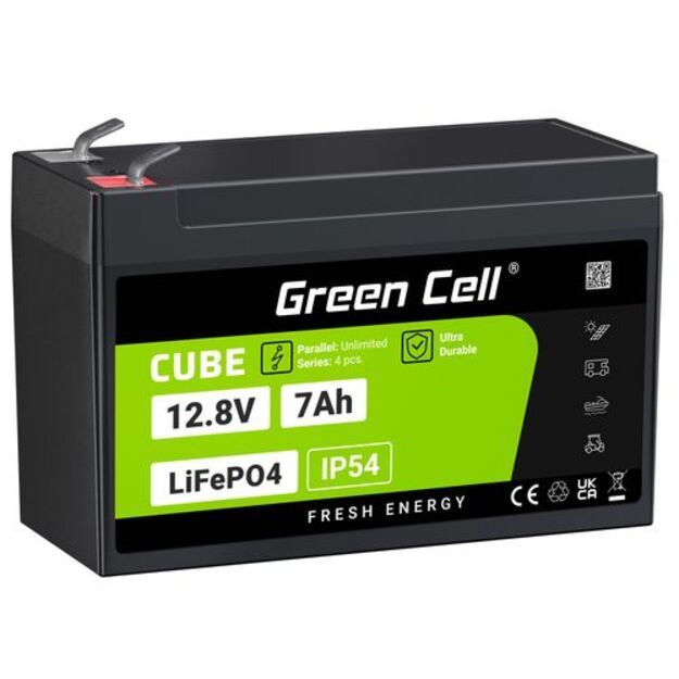 Green Cell CUBE LiFePO4 Battery 7Ah 12.8V 89.6Wh