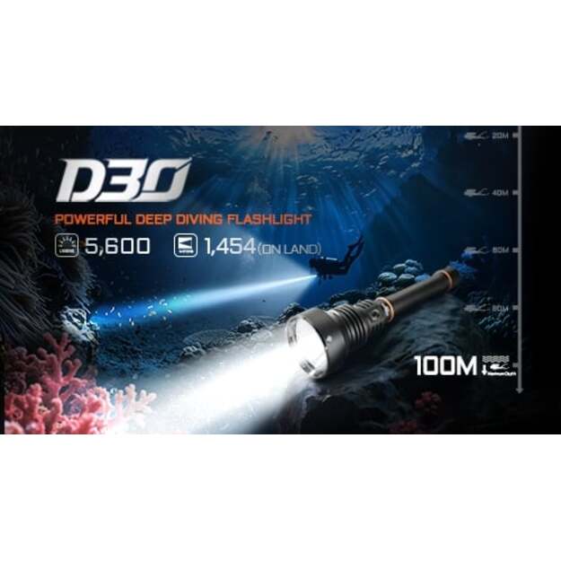 Acebeam D30 Diving Flashlight, 5600lm