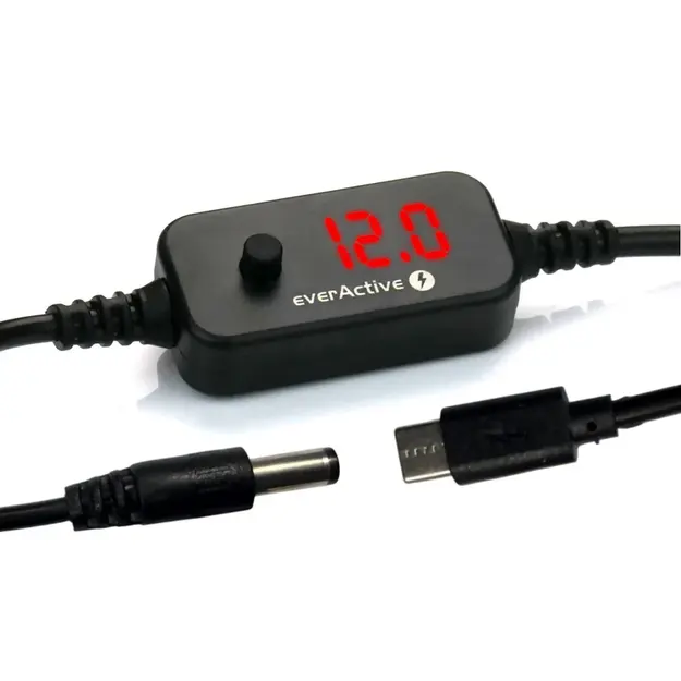 Universāls baro&scaron;anas avots, sprieguma selektors USB-C PD - DC 5V, 9V, 12V, 15V, 20V, 10 savienotāji, everActive AD-PD65