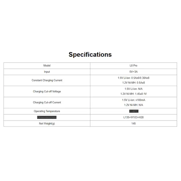 XTAR L8 Pro lādētājs AA / AAA 1,5V Li-ion un 1,2V Ni-MH baterijām