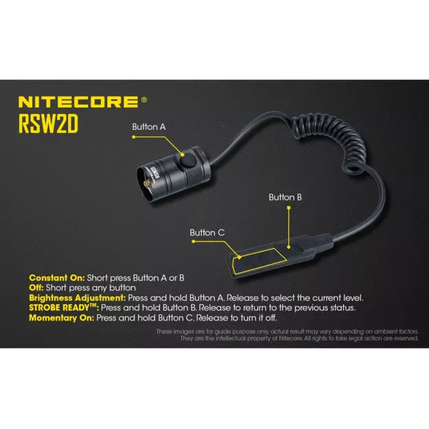 Nitecore RSW2D tālvadības slēdzis lukturiem