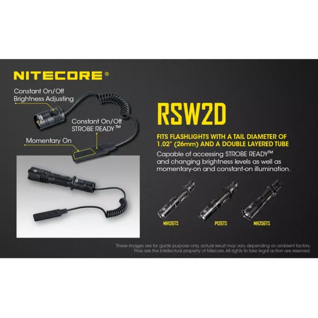 Nitecore RSW2D tālvadības slēdzis lukturiem