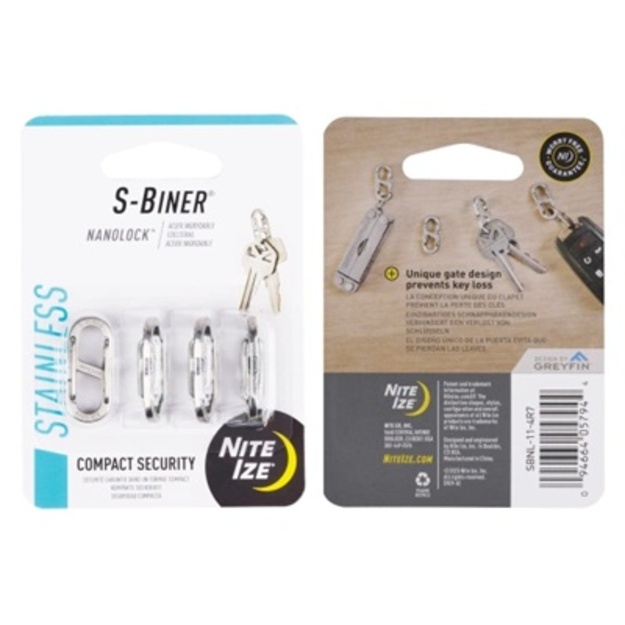 Nite Ize &ndash; S-Biner NanoLock karabīne &ndash; 4 daļas &ndash; SBNL-11-4R7