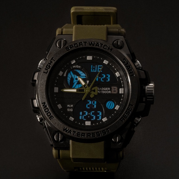 Badger Outdoor Grid pulkstenis - armijas zaļ&scaron;/melns