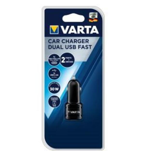 VARTA auto lādētājs ar dubultu USB ligzdu 57932