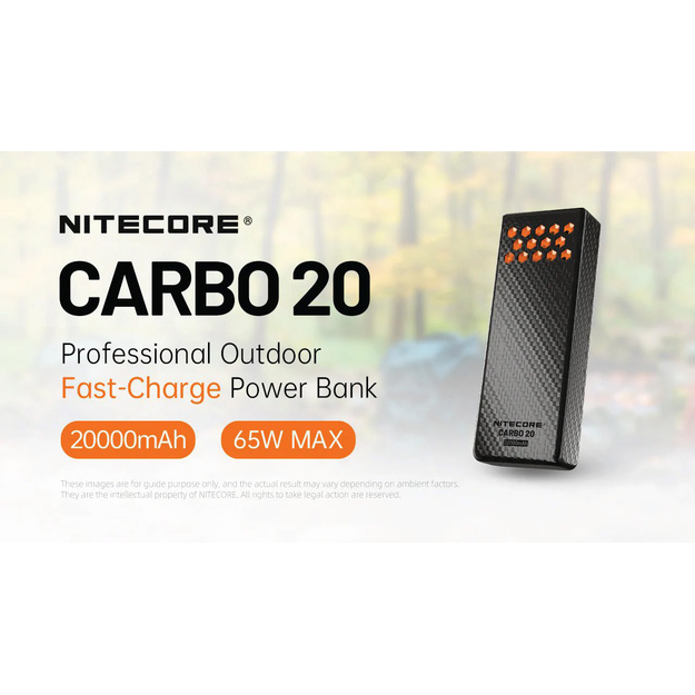 Nitecore CARBO20 Carbon Powerbank 20000mAh 65W Orange