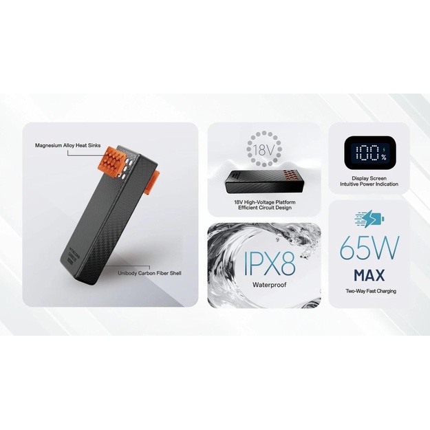 Nitecore CARBO20 Carbon Powerbank 20000mAh 65W Orange