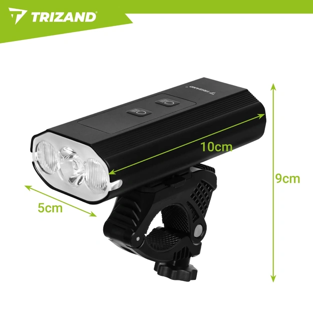 Trizand 1300lm LED Bicycle Light Front and Rear Set with Powerbank Function