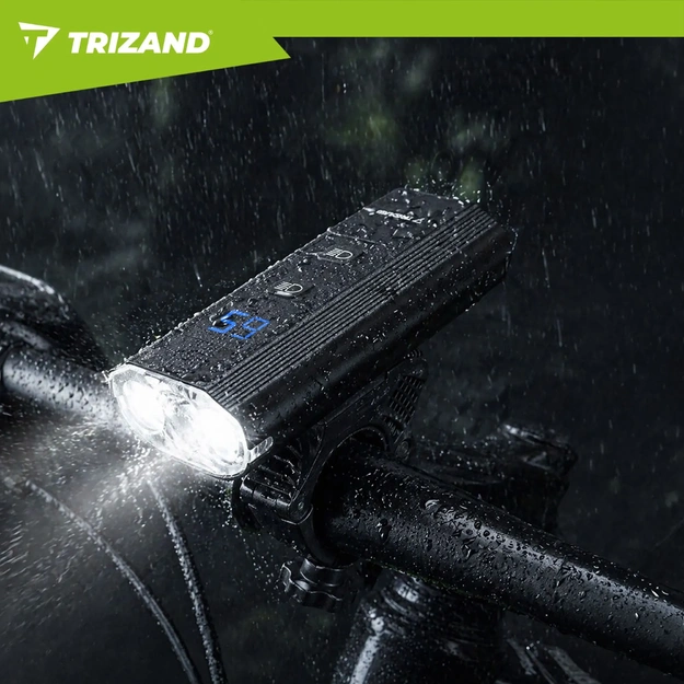 Trizand 1300lm LED Bicycle Light Front and Rear Set with Powerbank Function